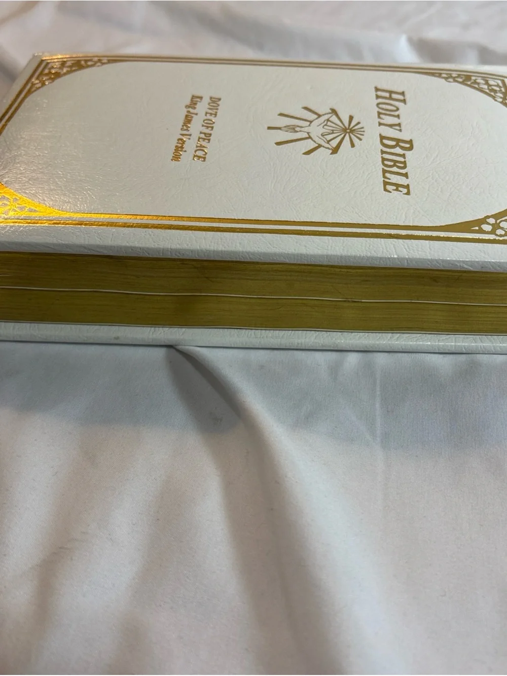 Holy Bible Dove of Peace - White Cover